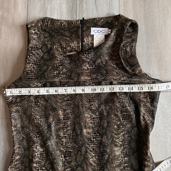 Vintage Y2K CDC Snake Skin Mini Dress Womens 6 90s Sparkle Whimsigoth Sleeveless - Picture 5 of 7
